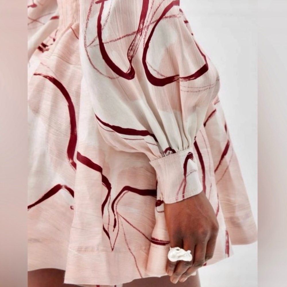 🌺🎉HP🎉🌺 NWT Aje Amelia Plunge Mini Dress Whimsical Dove - Picture 8 of 16